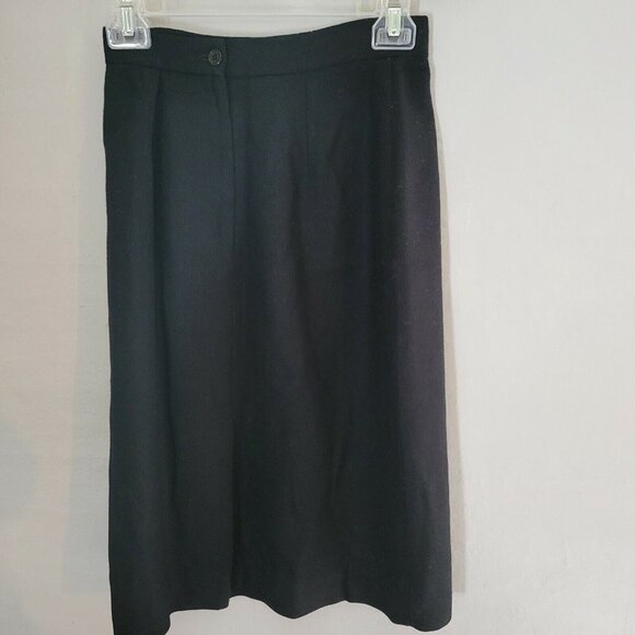 Women’s Vintage Stephen Douglas Ltd 100% Pure Wool Black Skirt Size 8 - Picture 3 of 3
